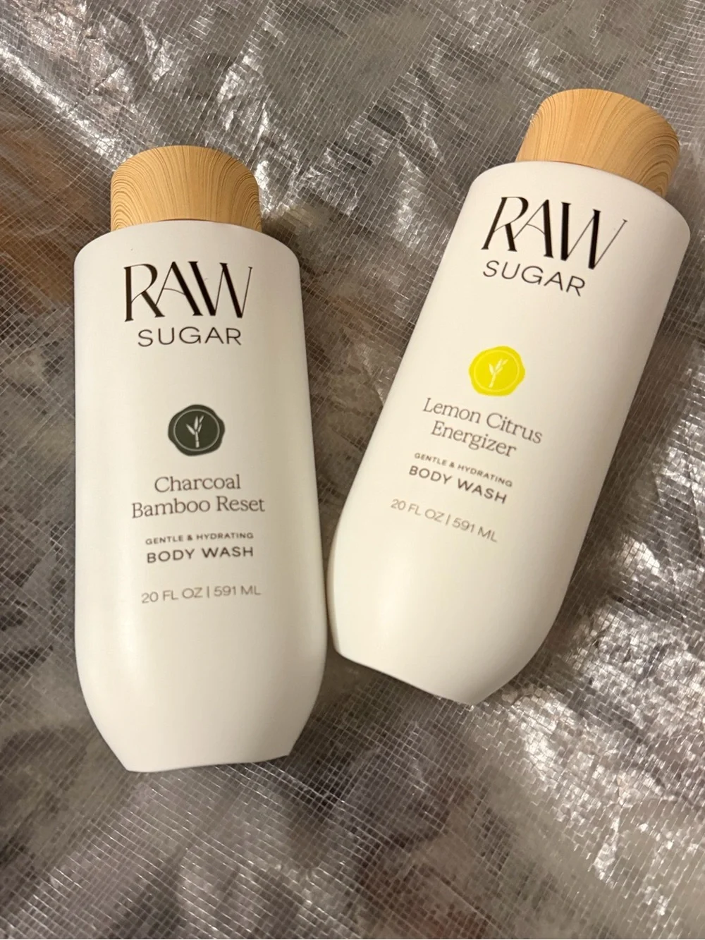 Raw Sugar Body Wash Set - Charcoal Bamboo & Lemon Citrus